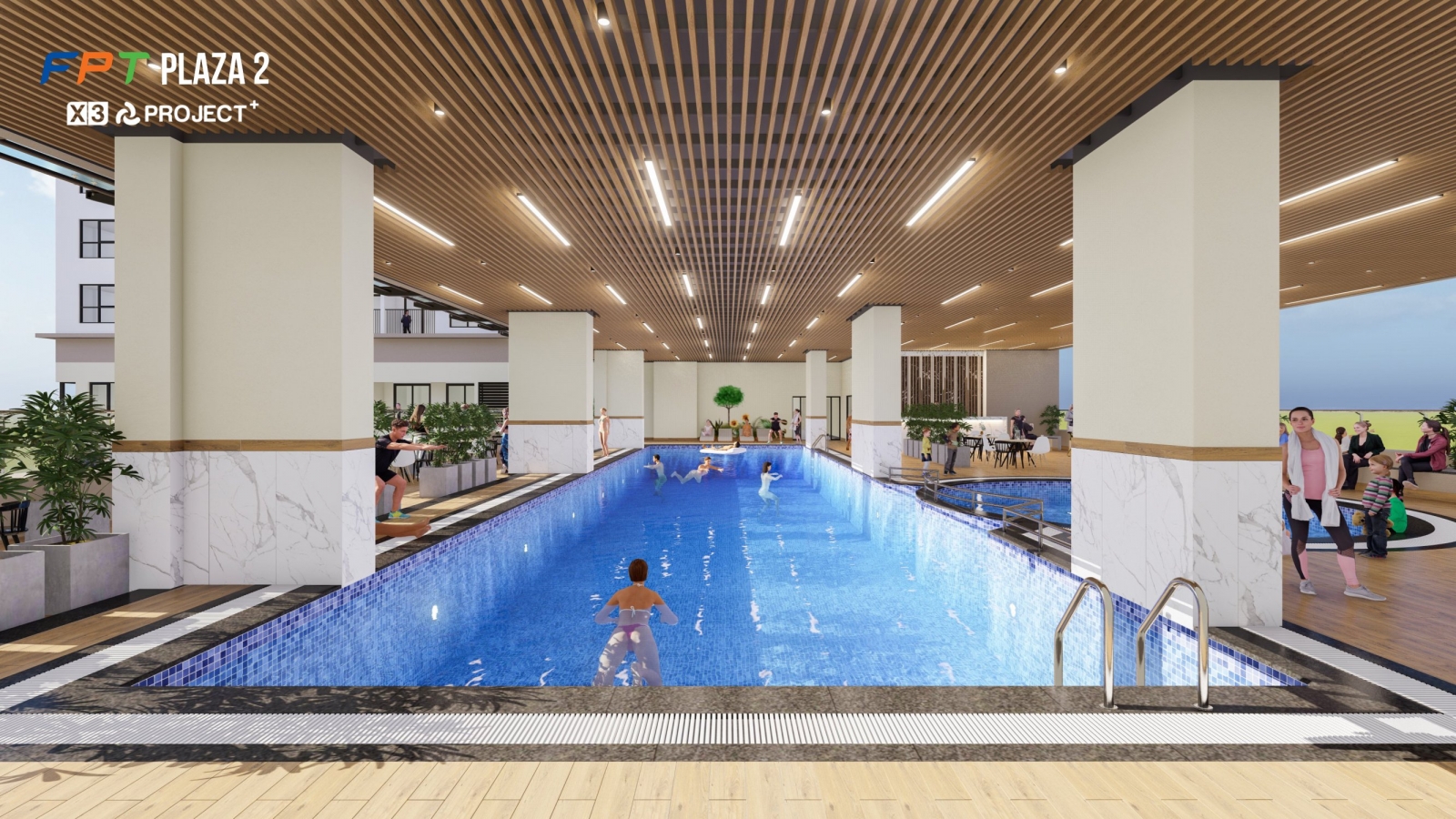tiện ích nội khu hồ bơi dự án fpt plaza 2