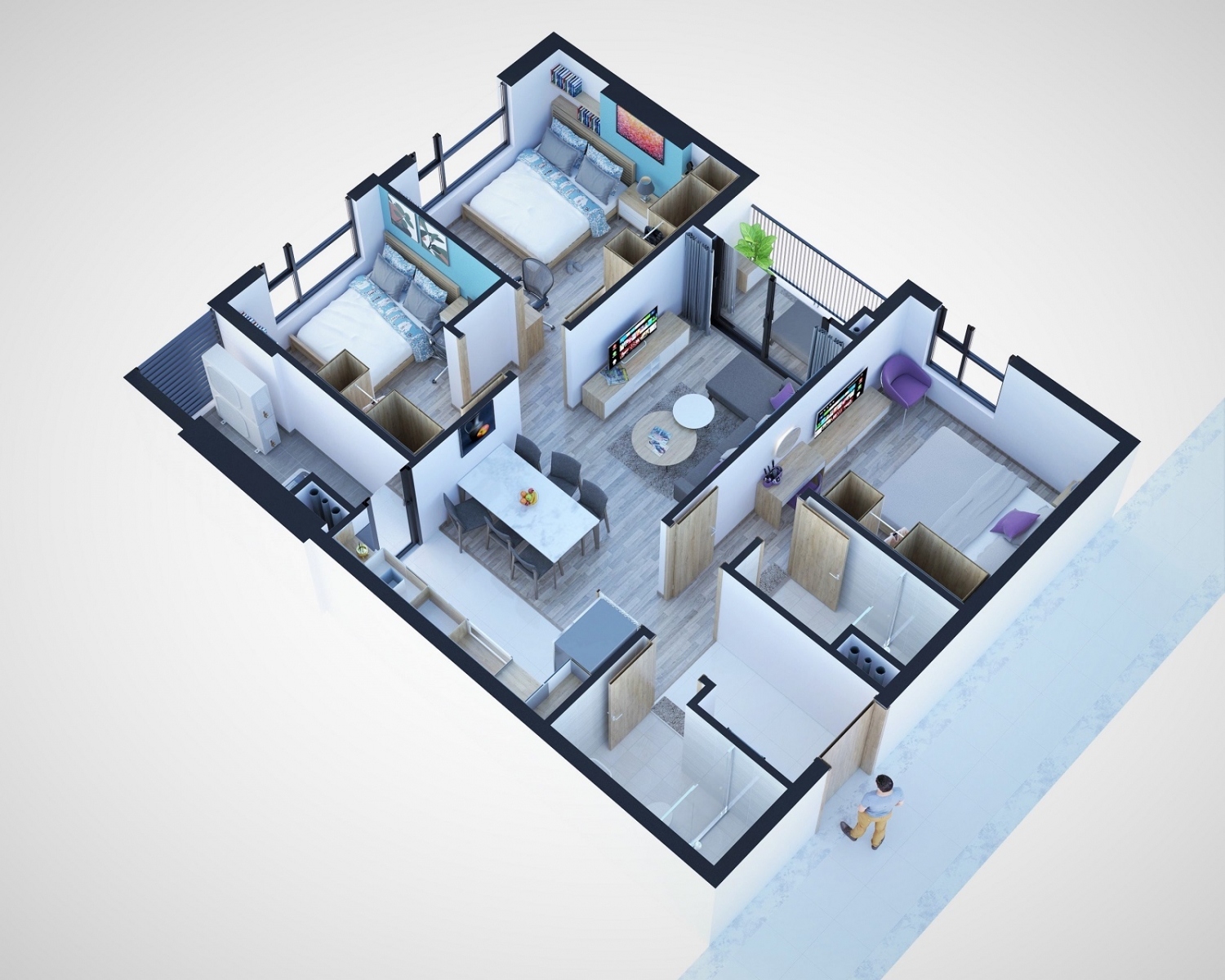 mat bang can ho 3 pn chung cu fpt plaza 2