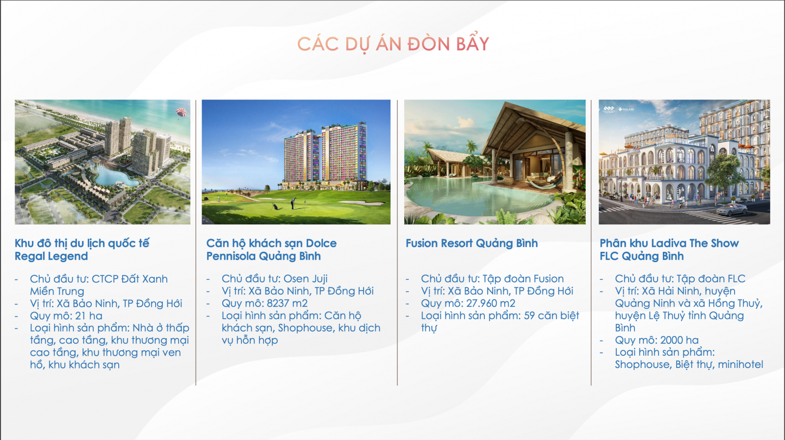 cac du an don bay tai quang binh